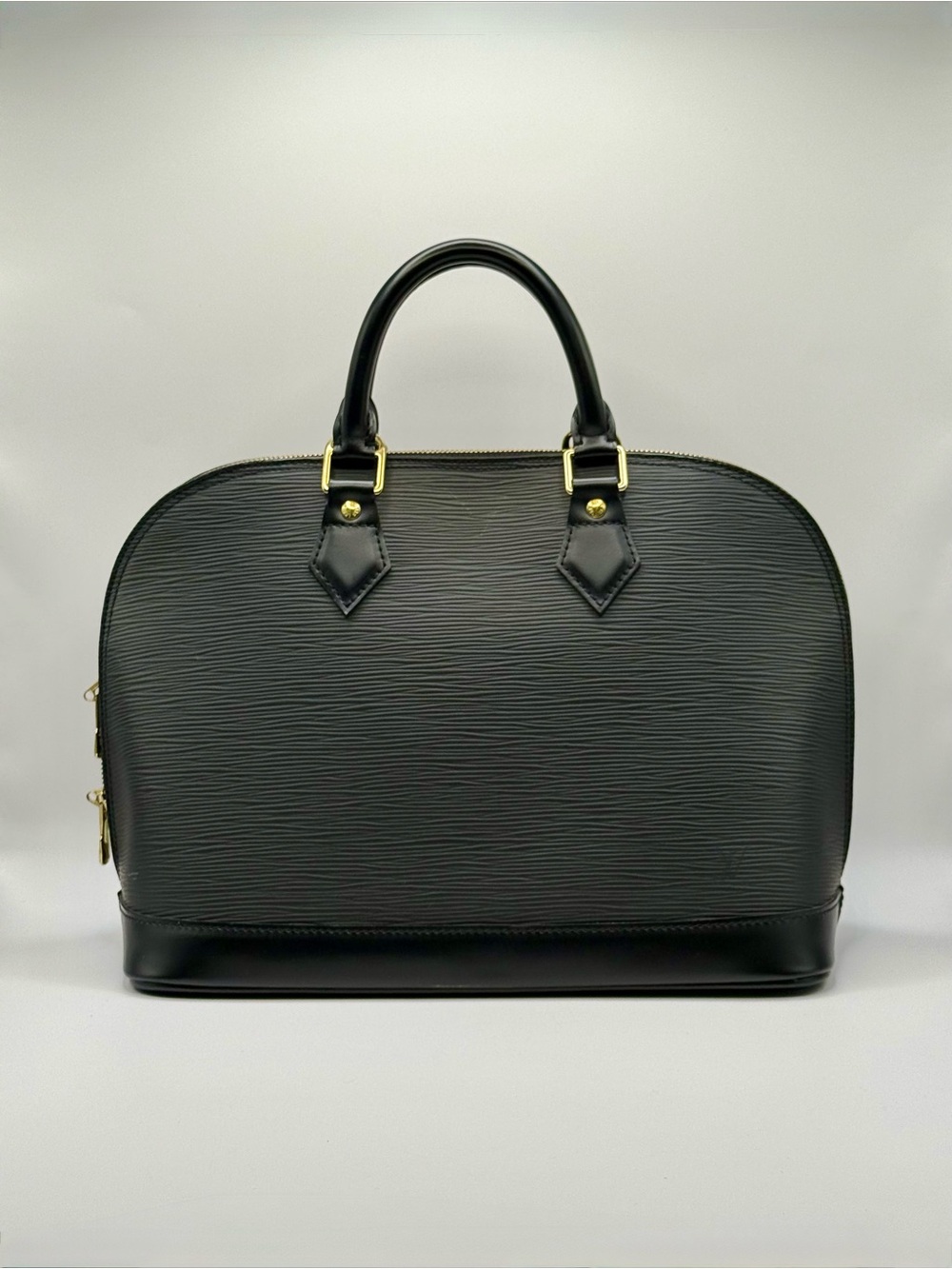 Louis Vuitton Black Epi Leather Alma PM Satchel with Gold Hardware Pre-Owned